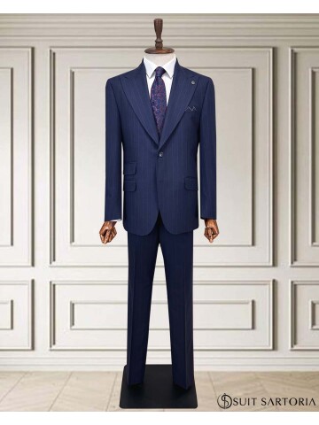 SUIT SARTORIA LACİVERT ÇİZGİLİ TAKIM ELBİSE 252156