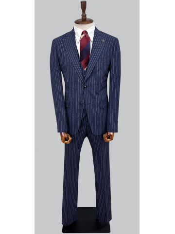 SUIT SARTORIA LACİVERT ÇİZGİLİ YELEKLİ TAKIM ELBİSE 2320