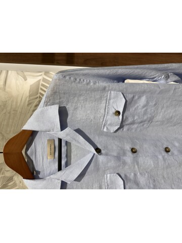 SUIT SARTORIA BLUE LINEN SHIRT 6108
