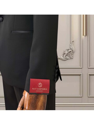 SUIT SARTORIA ŞAL YAKA SİYAH DAMATLIK 5718