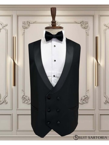 SUIT SARTORIA SİYAH BÜYÜK BEDEN ÇIKMA YAKA DAMATLIK 5539