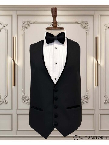 SUIT SARTORIA SİYAH ÇIKMA SİVRİ YAKA DAMATLIK 5079