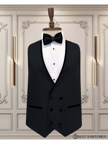 SUIT SARTORIA SİYAH ÇIKMA YAKA DAMATLIK 5079