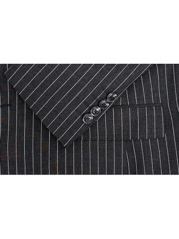 SUIT SARTORIA SİYAH ÇİZGİLİ YELEKLİ TAKIM ELBİSE 2320