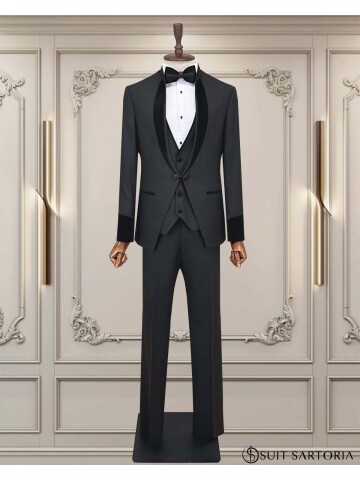 SUIT SARTORIA SİYAH HAKİM YAKA DAMATLIK 5750