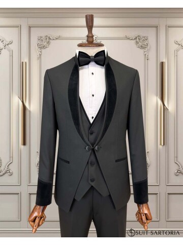 SUIT SARTORIA SİYAH HAKİM YAKA DAMATLIK 5750