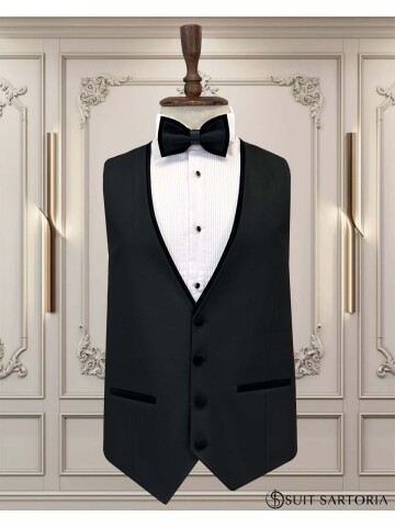 SUIT SARTORIA SİYAH HAKİM YAKA DAMATLIK 5750
