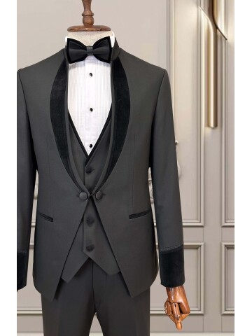SUIT SARTORIA SİYAH HAKİM YAKA DAMATLIK 5750