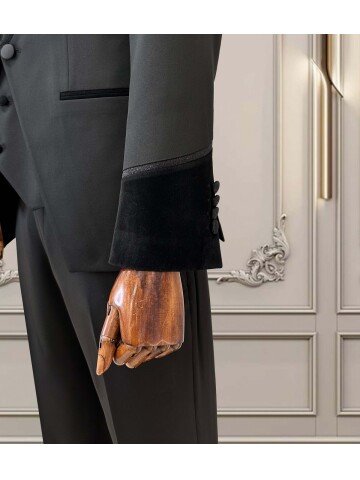 SUIT SARTORIA SİYAH HAKİM YAKA DAMATLIK 5750