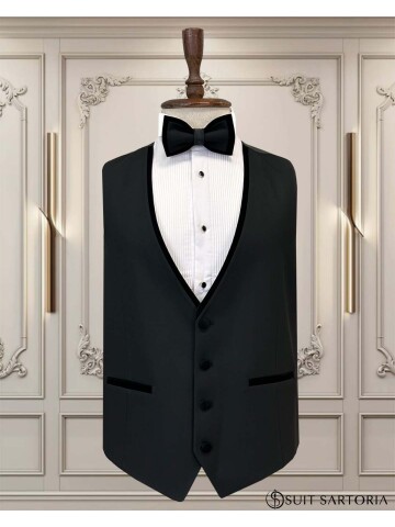 SUIT SARTORIA SİYAH HAKİM YAKA DAMATLIK 5756