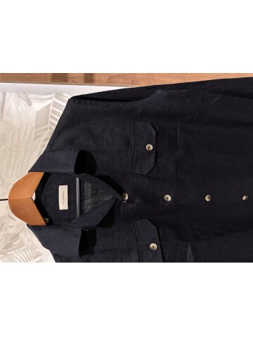 SUIT SARTORIA BLACK LINEN SHIRT 6108