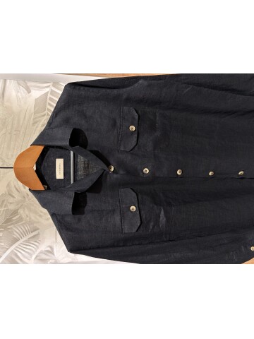 SUIT SARTORIA BLACK LINEN SHIRT 6108
