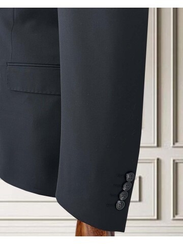 Siyah Çizgili Kruvaze Erkek Takım Elbise