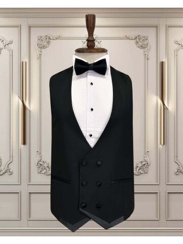 SUIT SARTORIA SİYAH ŞAL YAKA DAMATLIK 5726