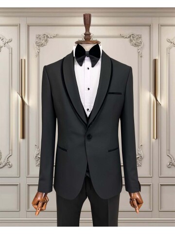 SUIT SARTORIA SİYAH ŞAL YAKA DAMATLIK 5727