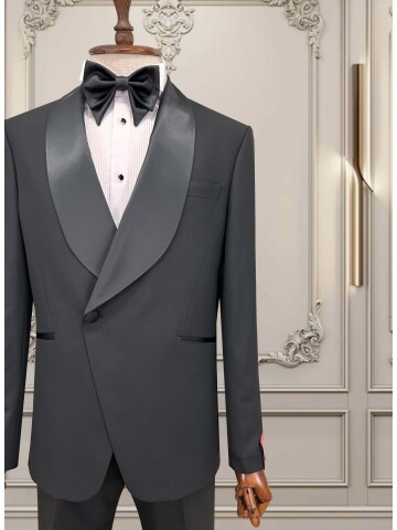 SUIT SARTORIA SİYAH ŞAL YAKA DAMATLIK 5732