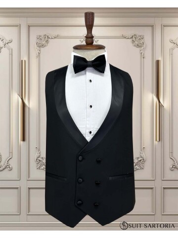 SUIT SARTORIA SİYAH ŞAL YAKA DAMATLIK 5736