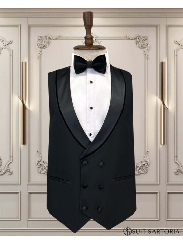 SUIT SARTORIA SİYAH ŞAL YAKA DAMATLIK 5742