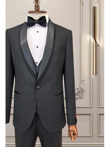 SUIT SARTORIA SİYAH ŞAL YAKA DAMATLIK 5742