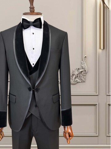SUIT SARTORIA SİYAH ŞAL YAKA DAMATLIK 5752