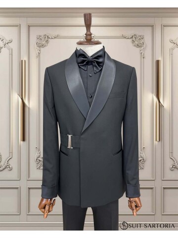 SUIT SARTORIA SİYAH ŞAL YAKA TOKALI DAMATLIK 5734