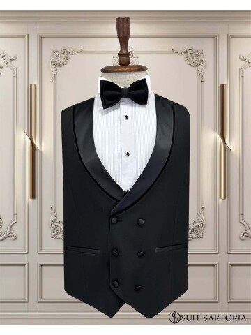 SUIT SARTORIA SİYAH SİVRİ ÇIKMA YAKA DAMATLIK 5062