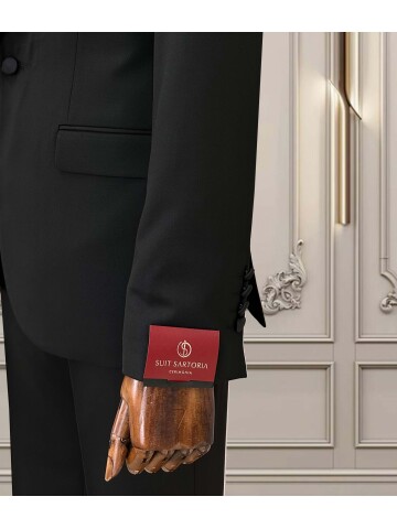 SUIT SARTORIA SİYAH SİVRİ YAKA DAMATLIK 5071