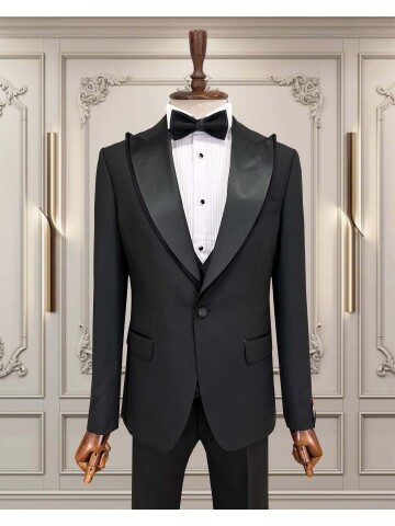 SUIT SARTORIA SİYAH SİVRİ YAKA DAMATLIK 5731