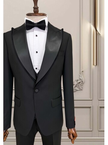 SUIT SARTORIA SİYAH SİVRİ YAKA DAMATLIK 5731