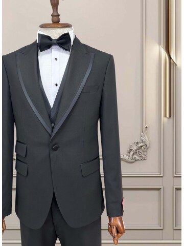 SUIT SARTORIA SİYAH SİVRİ YAKA DAMATLIK 5735