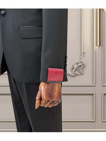 SUIT SARTORIA SİYAH SİVRİ YAKA DAMATLIK 5738