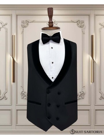 SUIT SARTORIA SİYAH SİVRİ YAKA DAMATLIK 5739