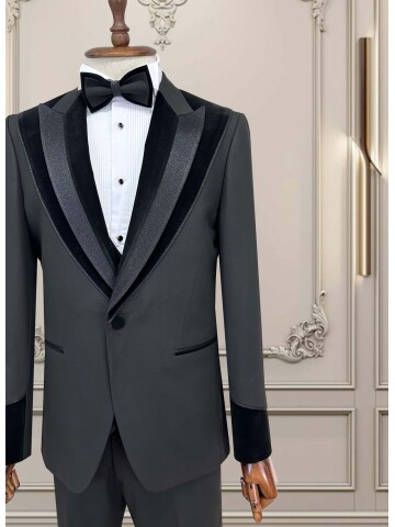 SUIT SARTORIA SİYAH SİVRİ YAKA DAMATLIK 5739