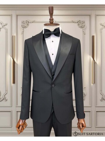 SUIT SARTORIA SİYAH SİVRİ YAKA DAMATLIK 5749