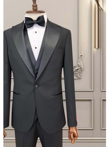 SUIT SARTORIA SİYAH SİVRİ YAKA DAMATLIK 5749