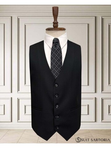 SUIT SARTORIA SİYAH YELEKLİ TAKIM ELBİSE 252014