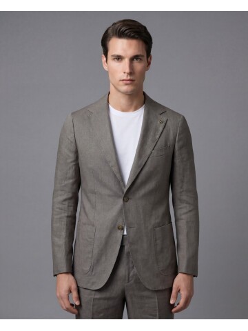 Green Comfort Fit Notch Lapel Suit with Patch Pockets