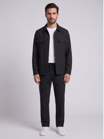 Black Safari Jacket & Trousers Mens Set