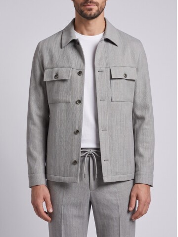 Light Grey Safari Jacket & Trousers Mens Set