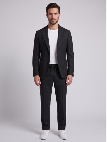 Black Smart Casual Jacket & Trousers Mens Set