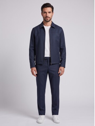 Navy Zip-Up Men’s Smart Casual Set