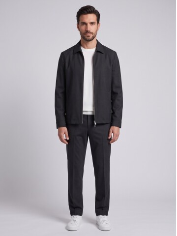 Black Zip-Up Men’s Casual Set
