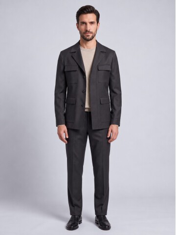Anthracite Men’s Safari Jacket & Trouser Set