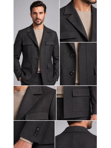Anthracite Men’s Safari Jacket & Trouser Set
