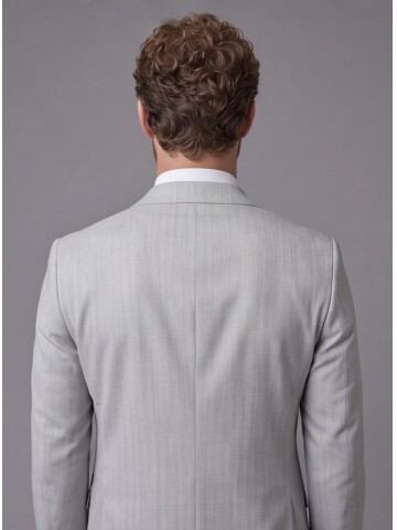 Light Grey Notch Lapel Comfort Fit Suit