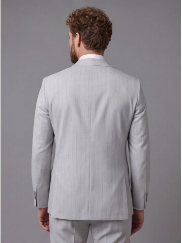 Light Grey Notch Lapel Comfort Fit Suit