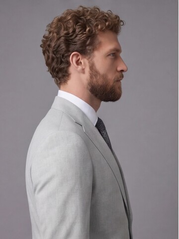 Light Grey Notch Lapel Comfort Fit Suit