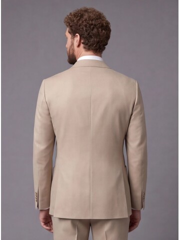 Light Brown Comfort Fit Double-Breasted Suit