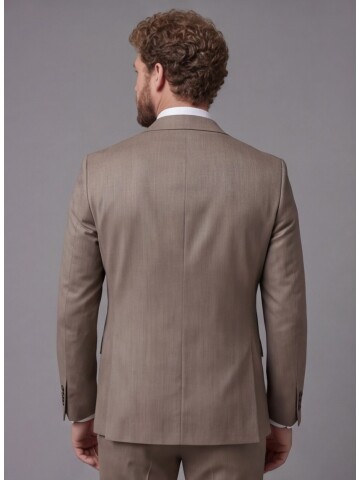Light Brown Notch Lapel Comfort Fit Suit