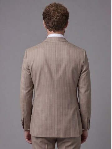 Light Brown Notch Lapel Comfort Fit Suit